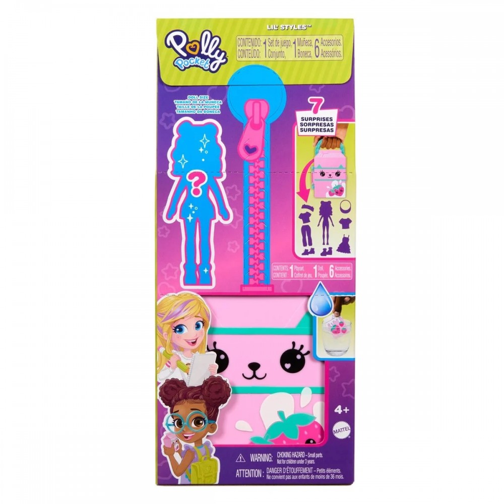 Mattel - Polly Pocket, Κασετίνες Μόδας, Ροζ HTV01 (HRD64)