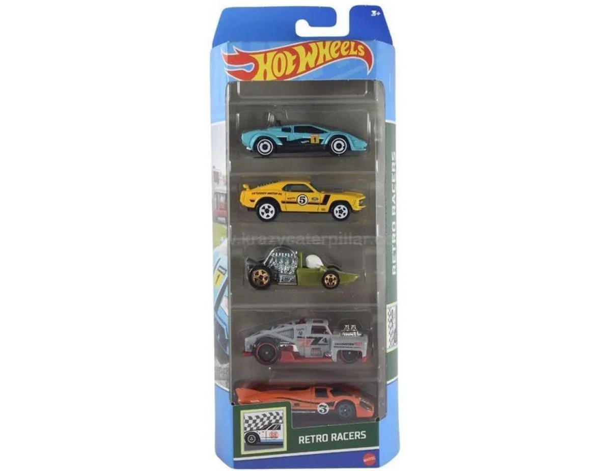 Mattel Hot Wheels – Αυτοκινητάκια 1:64 Σετ Των 5, Retro Racers HTV50 (01806) Mattel Hot Wheels – Αυτοκινητάκια 1:64 Σετ Των 5, Retro Racers HTV50 (01806)