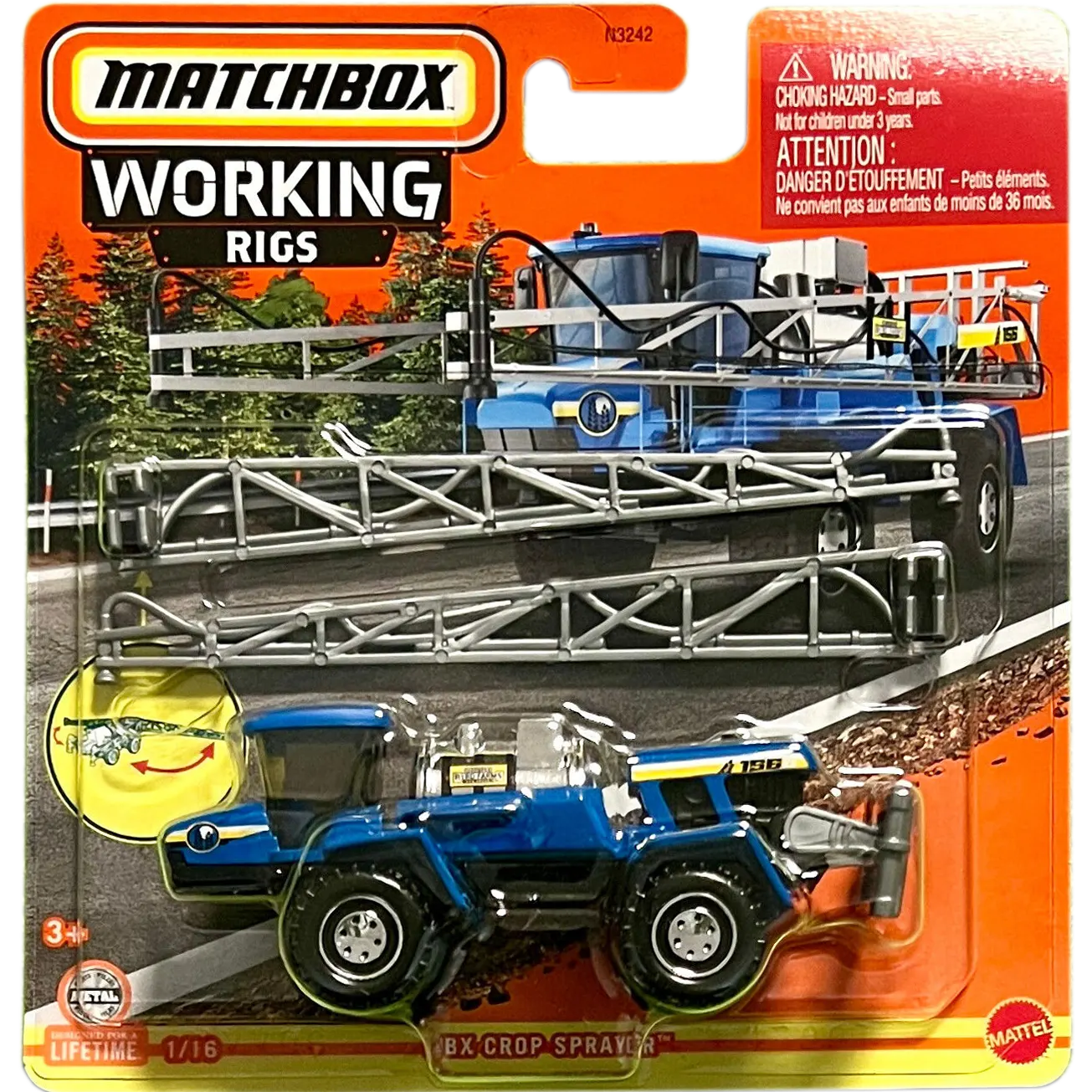 Mattel Matchbox - Working Rigs, MBX Crop Sprayer (1/16) HVV06 (N3242)