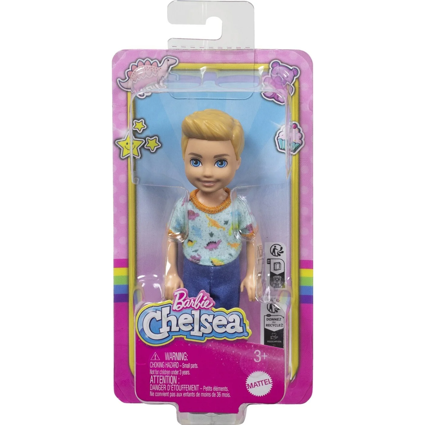 Mattel Barbie - Barbie Chelsea Celsi And Friends , Ξανθό Αγοράκι Μπλούζα Δεινόσαυρος HXM98 (DWJ33)