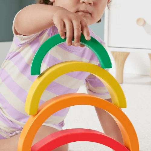 Fisher-Price - Ξύλινο Ουράνιο Τόξο Wooden Stacking Rainbow HXT73