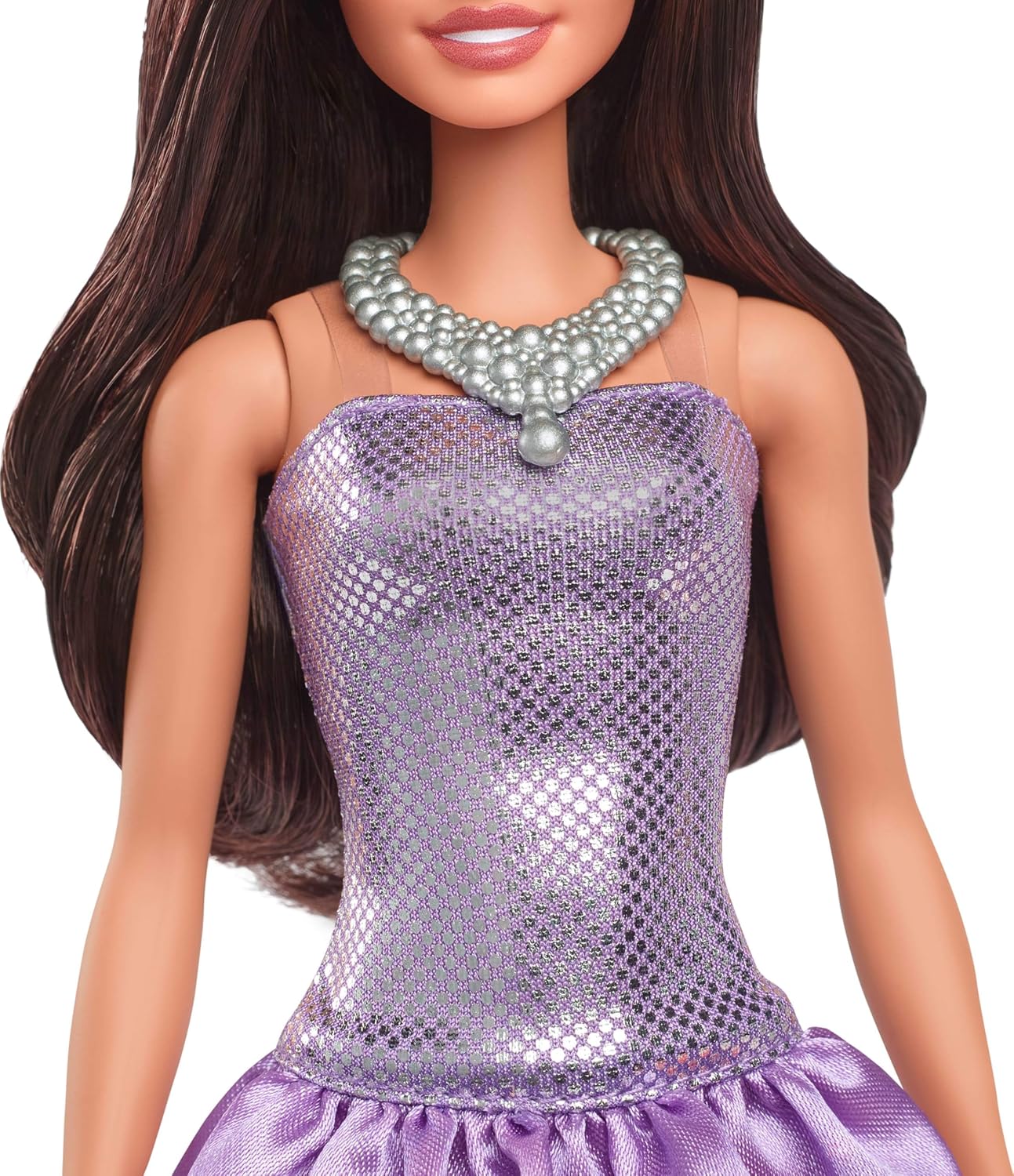 Mattel Barbie - Fashionistas Doll No.234 Brown Hair In Sequined Purple Dress And Silvery Accessories HYT92 (FBR37) Mattel Barbie - Fashionistas Doll No.234 Brown Hair In Sequined Purple Dress And Silvery Accessories HYT92 (FBR37)