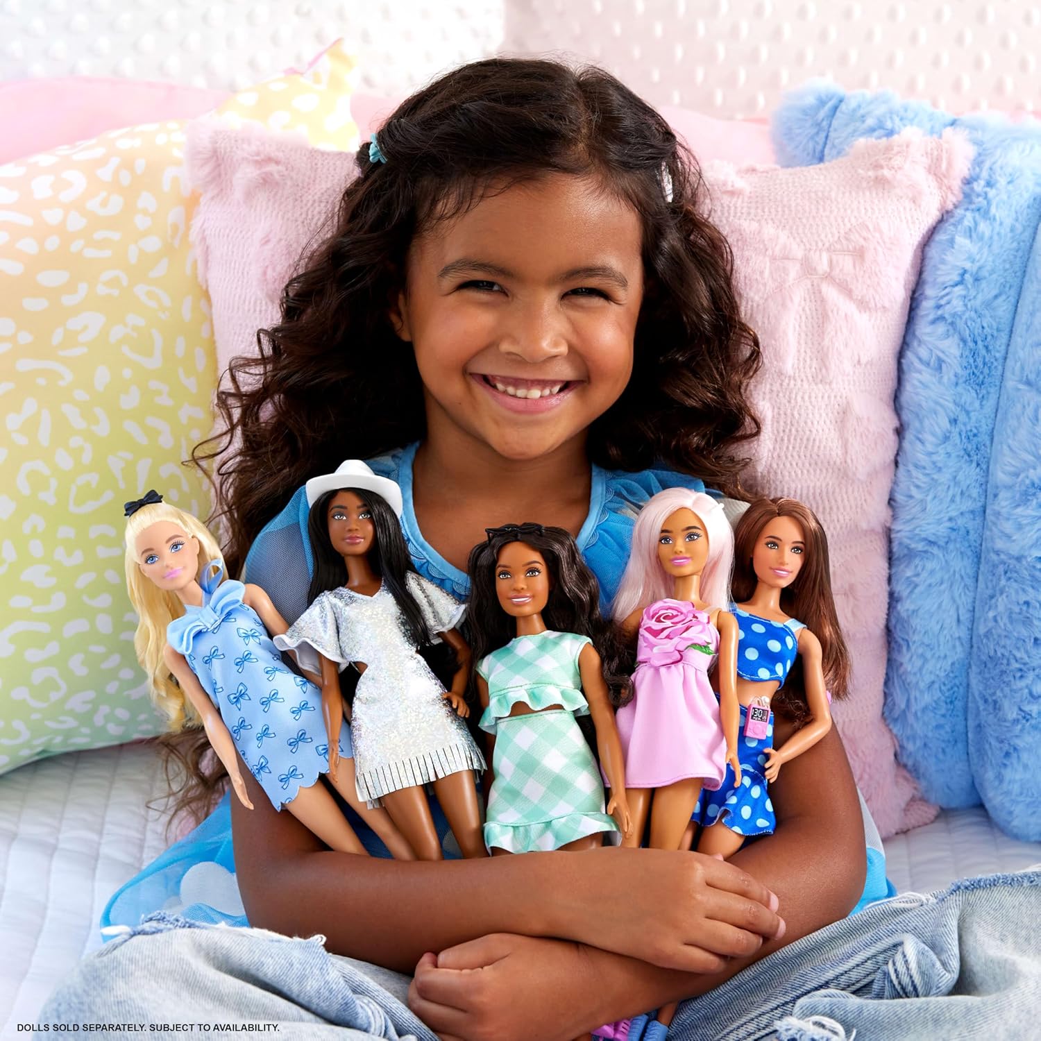 Mattel - Barbie Fashionistas, No.237 In Blue Bow Halter Dress, Blonde Ponytail With Bow HYT93 (FBR37)