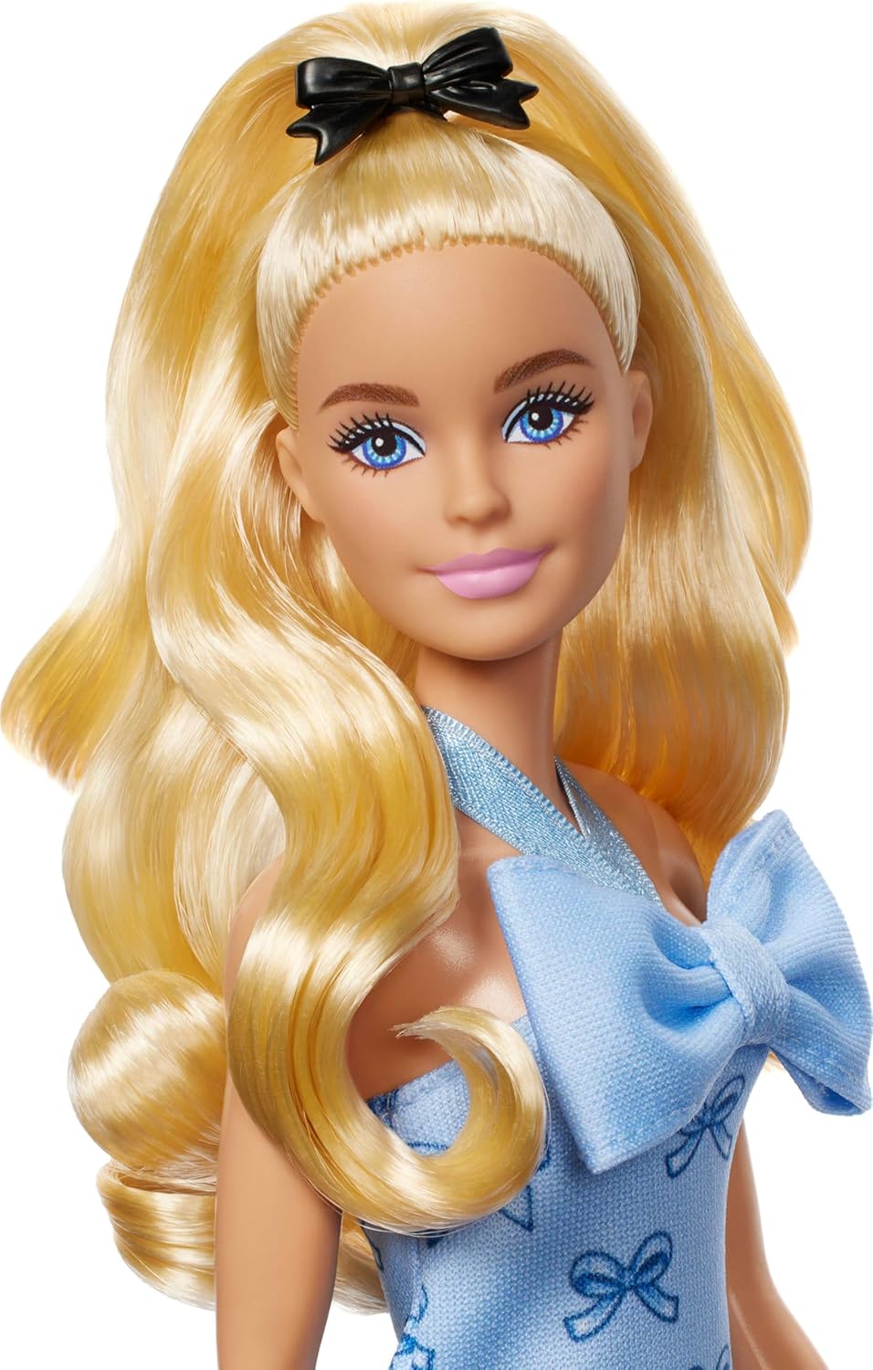 Mattel - Barbie Fashionistas, No.237 In Blue Bow Halter Dress, Blonde Ponytail With Bow HYT93 (FBR37)