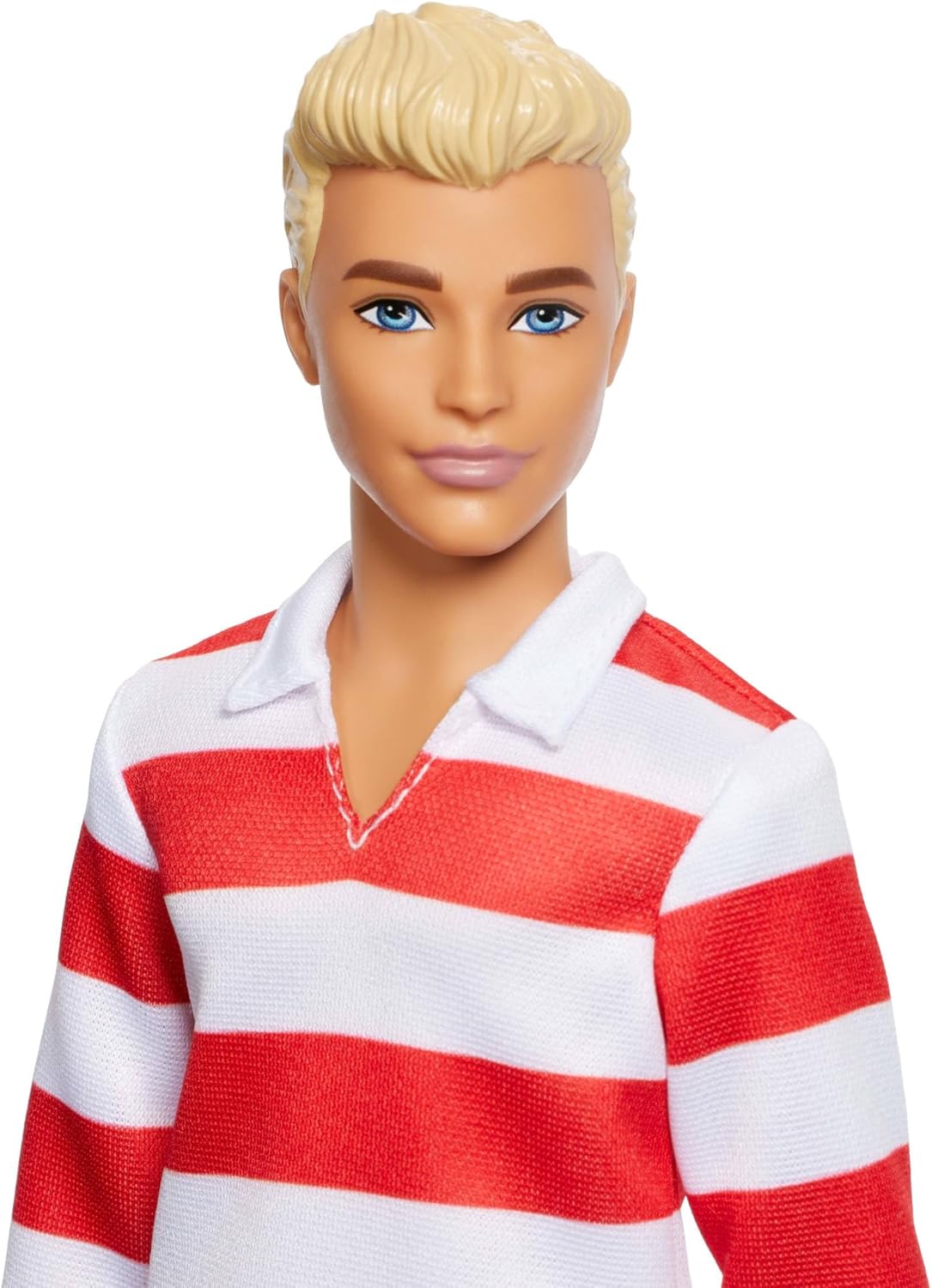 Mattel - Barbie Fashionistas, No.241 with Blonde Hair Wearing Red And White Striped Polo Shirt With Pink Shorts, White Crew Socks And Sneakers HYV01 (DWK44)