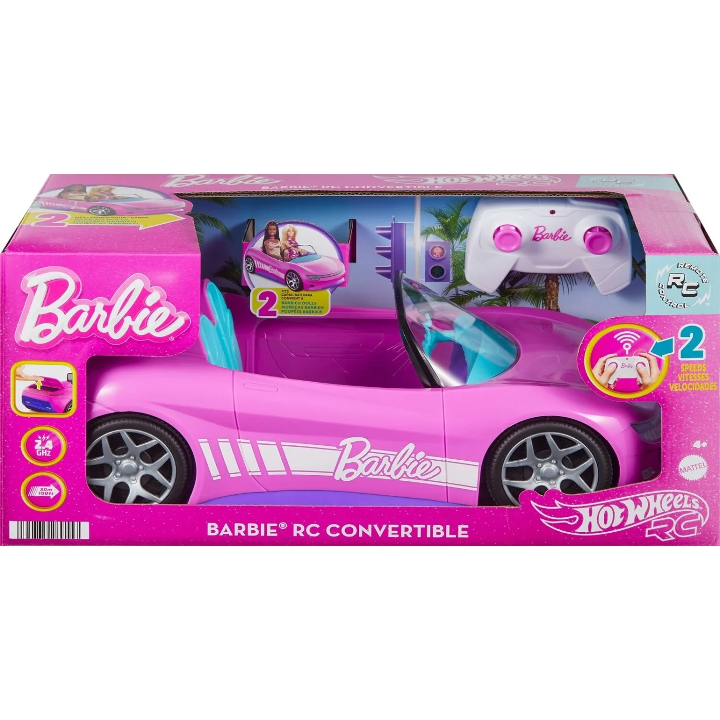 Mattel Barbie - Hot Wheels Rc Barbie Convertible Ροζ Κάμπριο Τηλεκατευθυνόμενο JBH05