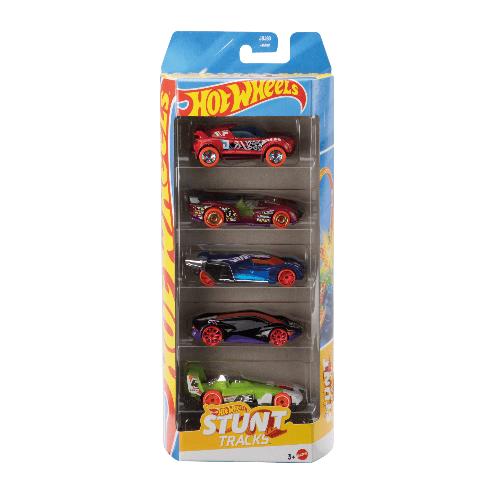 Mattel Hot Wheels – Αυτοκινητάκια 1:64 Σετ Των 5, Stunt Tracks JBJ83 (01806)