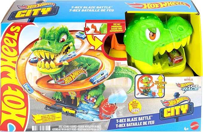 Mattel Hot Wheels - T-Rex Πυροσβεστικός Σταθμός JBM73