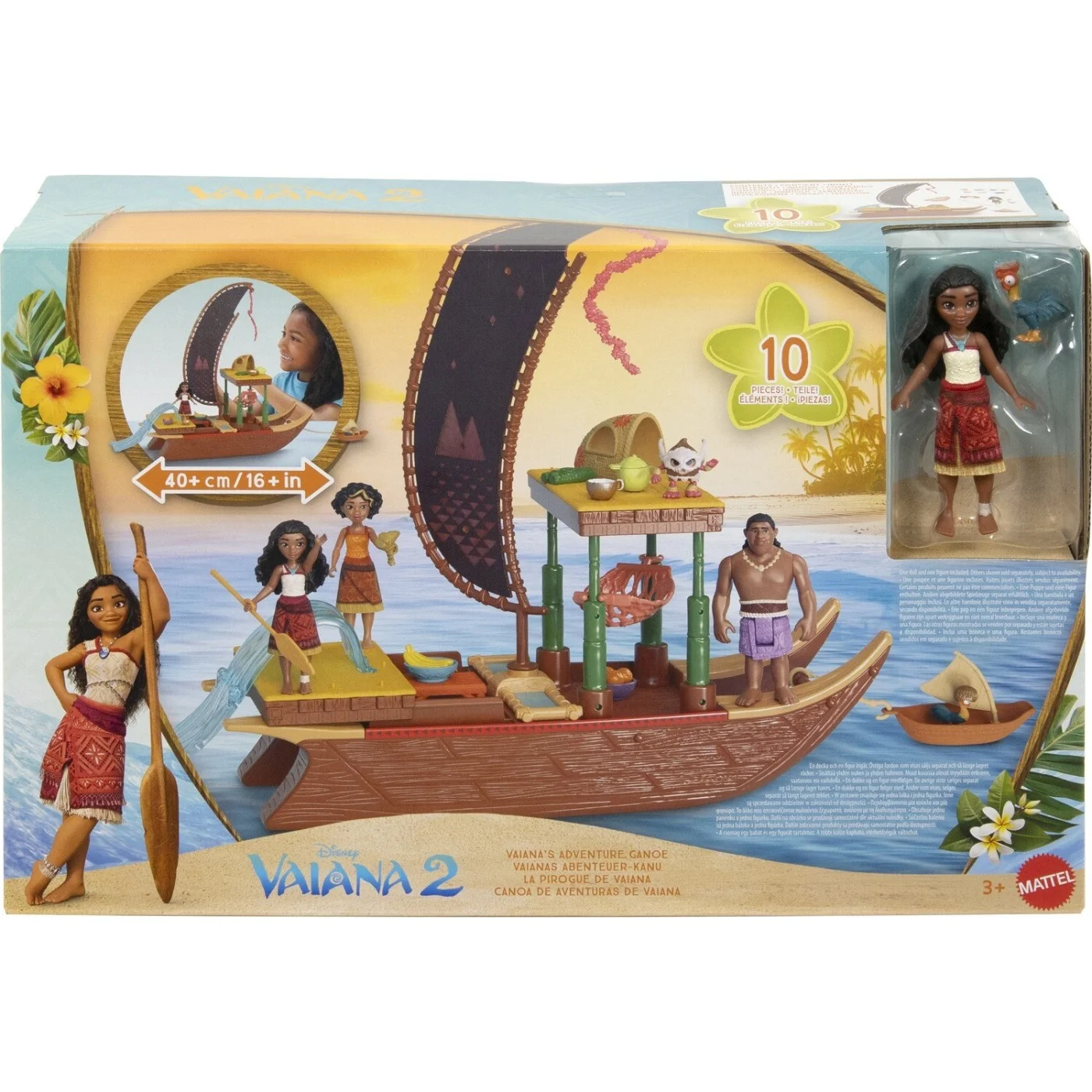 Mattel Disney Princess -  Κούκλα Βαϊάνα Mini Με Καράβι JBT78