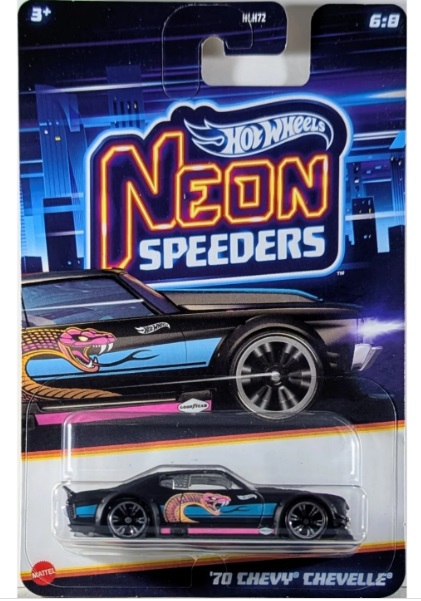 Mattel Hot Wheels - Αυτοκινητάκι Neon Speeders, ΄70 Chevy Chevelle (6/8) JBY97 (HLH72)