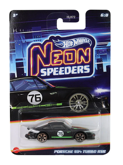 Mattel Hot Wheels - Αυτοκινητάκι Neon Speeders, Porsche 934 Turbo RSR (6/8) JCB05 (HLH72)
