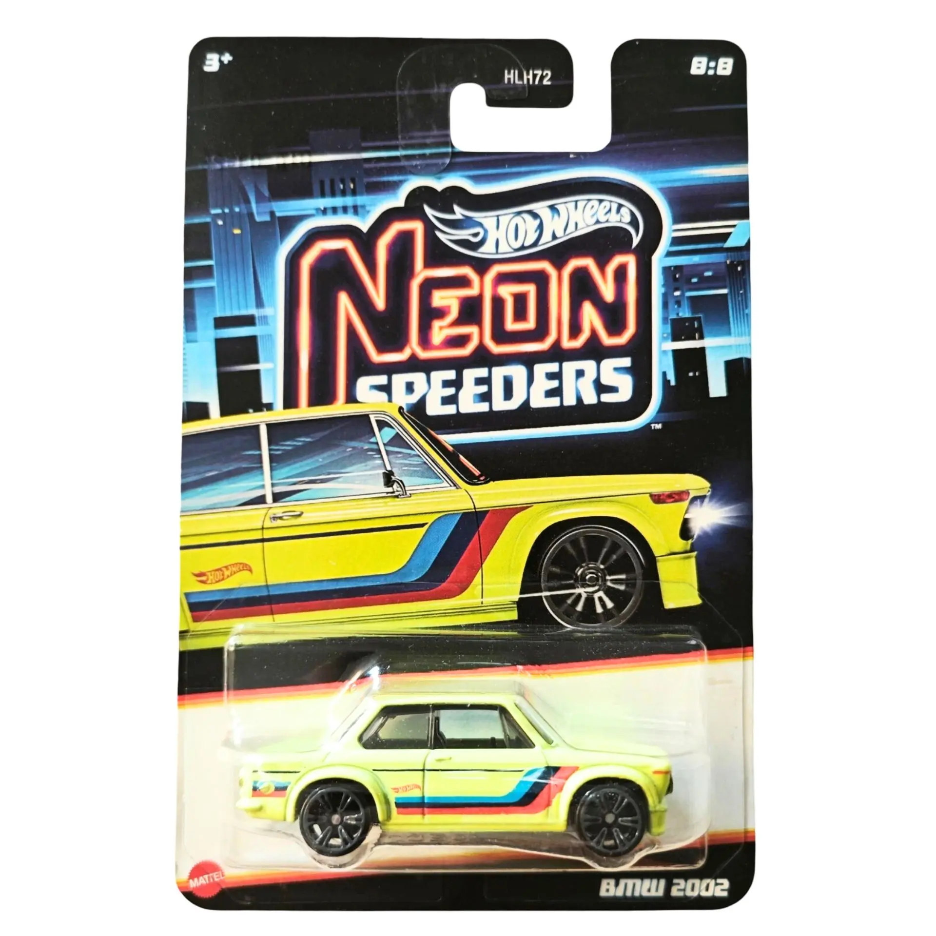 Mattel Hot Wheels - Αυτοκινητάκι Neon Speeders, BMW 2002 (8/8) JCB07 (HLH72)