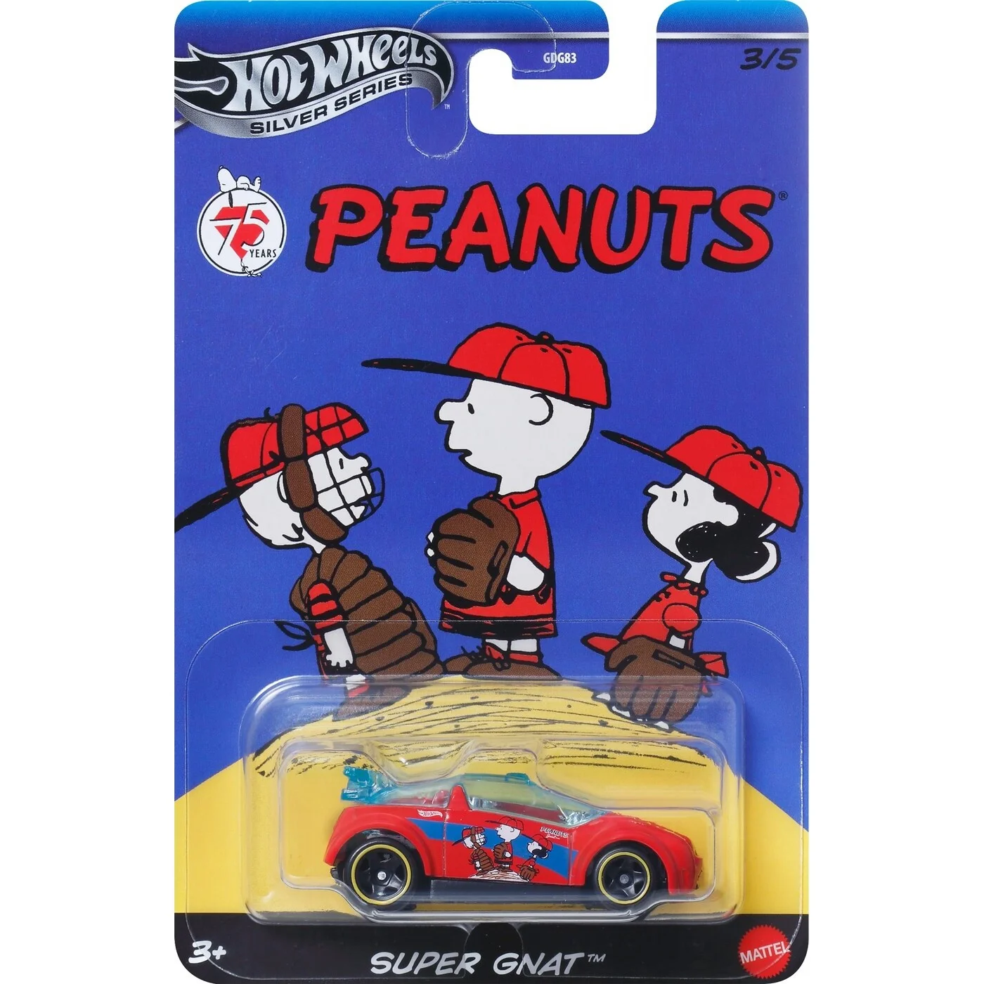Mattel Hot Wheels – Αυτοκινητάκι, Peanuts Snoopy 2025 Silver Series, Super Gnat (3/5) JCB84 (GDG83/JDY88) 