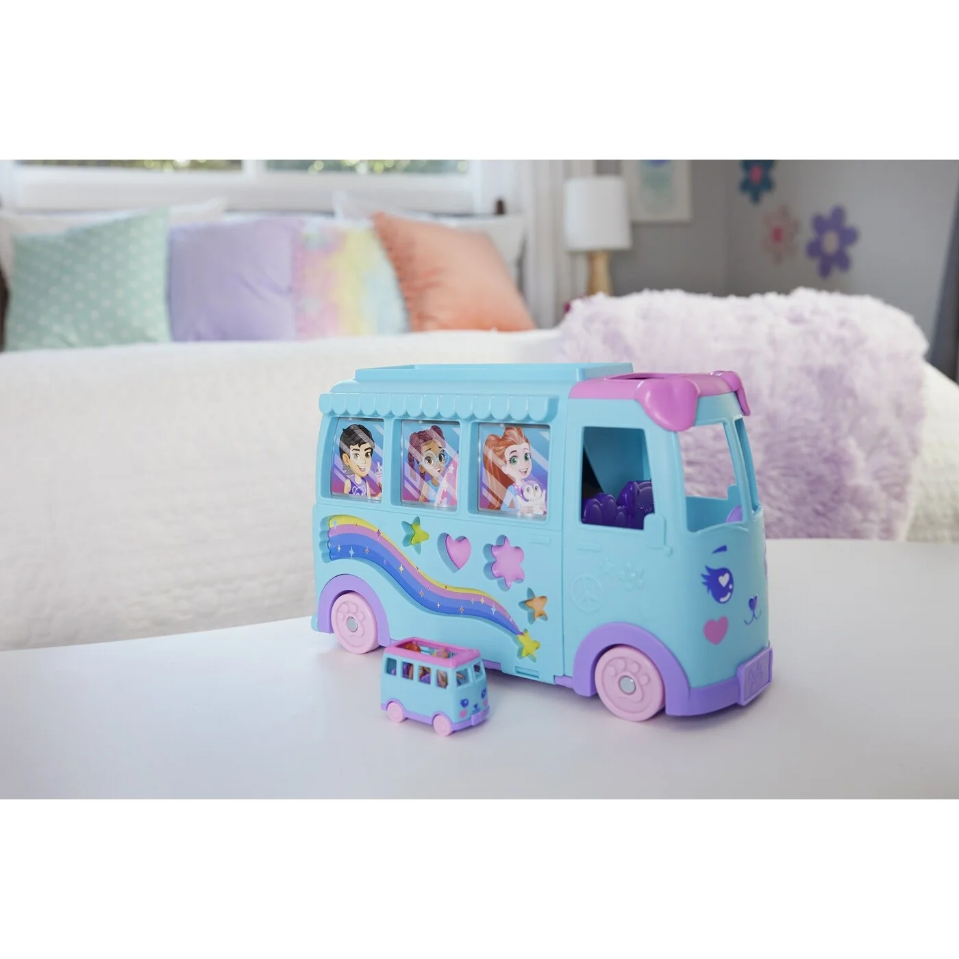 Mattel Polly Pocket - Pet Mobile Adventure - Τροχόσπιτο Με Ζωάκια Σετ Παιχνιδιών JCC22
