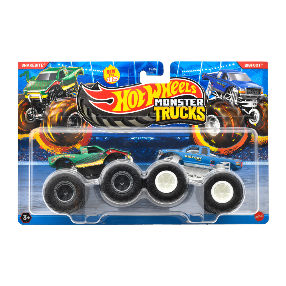 Mattel Hot Wheels - Monster Trucks, Snakebite VS Bic Foot JCC74 (FYJ64)