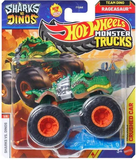 Mattel Hot Wheels - Monster Trucks, Sharks Vs Dinos, Rageasaur JCD74 (FYJ44)