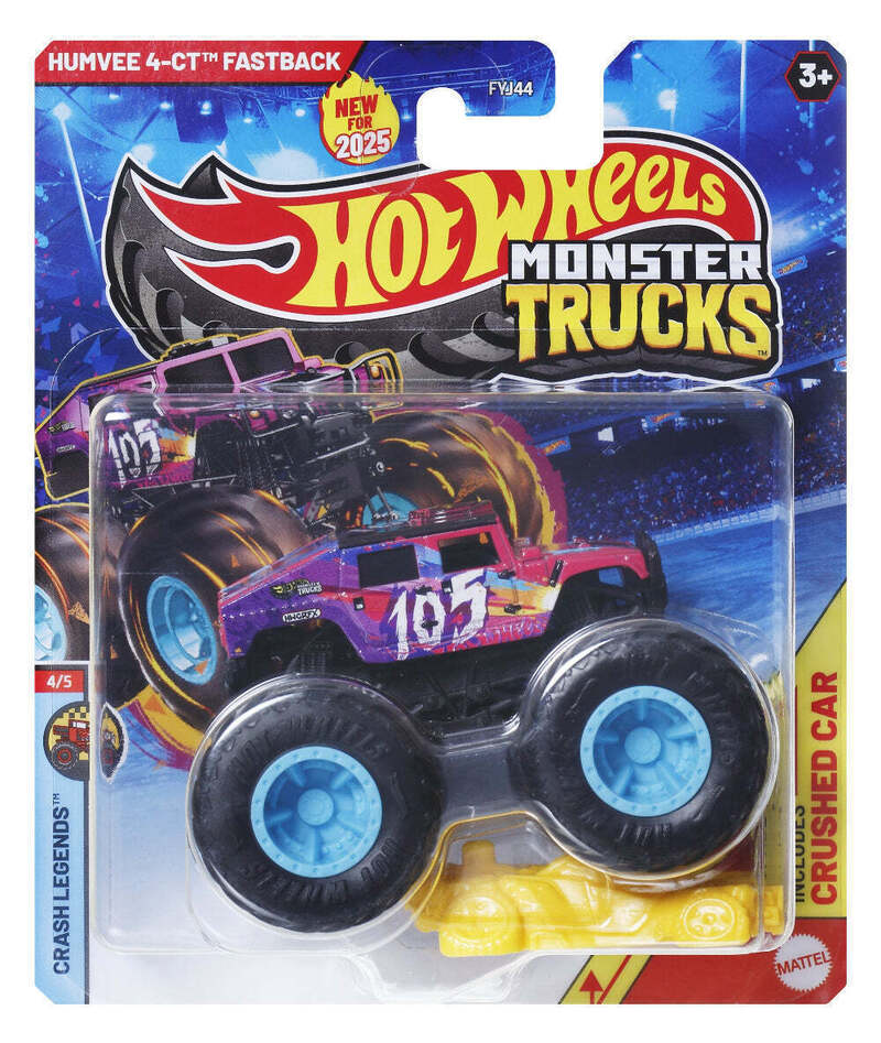Mattel Hot Wheels - Monster Trucks, Crash Legends, Humvee 4-CT Fastback (4/5) JCD77 (FYJ44)