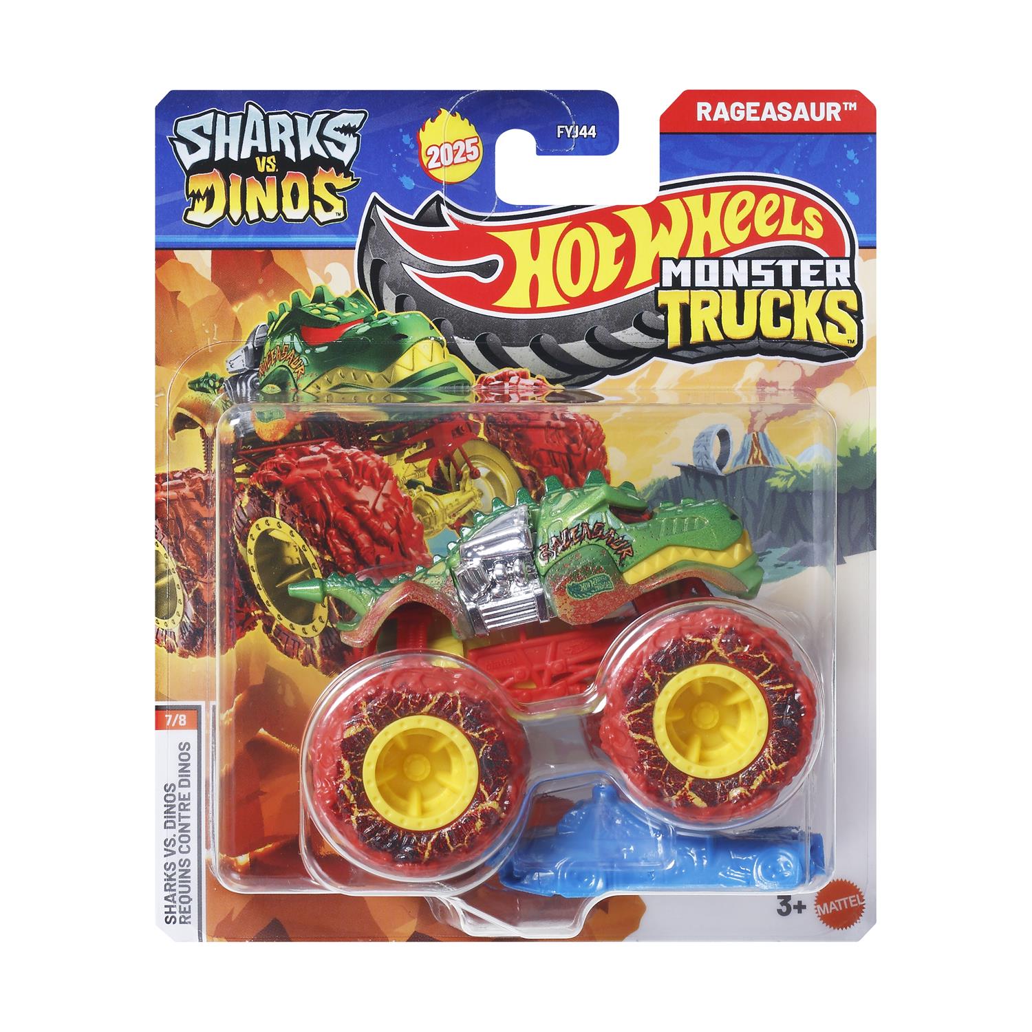 Mattel Hot Wheels - Monster Trucks, Sharks Vs Dinos, Rageasaur JCD98 (FYJ44)