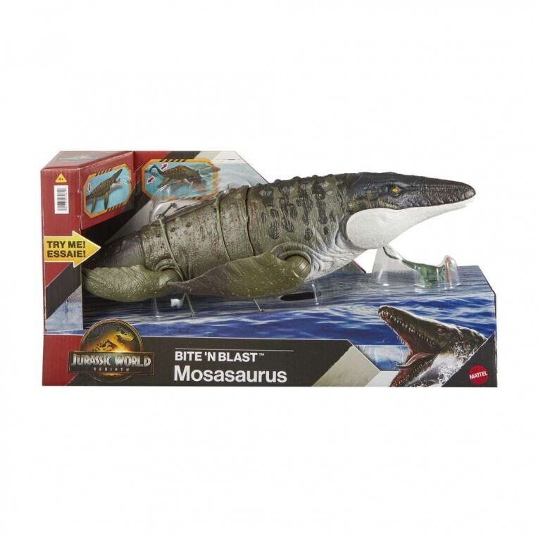 Mattel Jurassic World - Rebirth Bite N Blast Mosasaurus And Mini Dilophosaurus JCH00