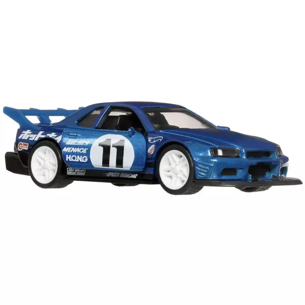 Mattel Hot Wheels - Pull-Back Speeders, Night Burnerz, 1999 Nissan Skyline GT-R (R34) (4/5) JCM01 (HPR70/HPT04)