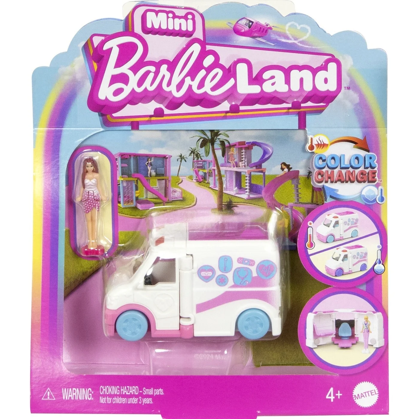 Mattel Barbie - Mini BarbieLand - Κούκλα Και Όχημα - Mini Land Care Clin JCR34 (HYF38)