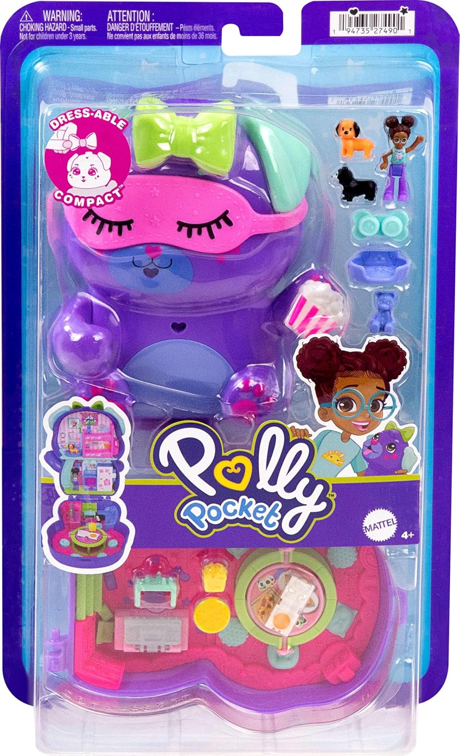 Mattel Polly Pocket - Sleepover Puppy Compact JCR38 (JFG56)