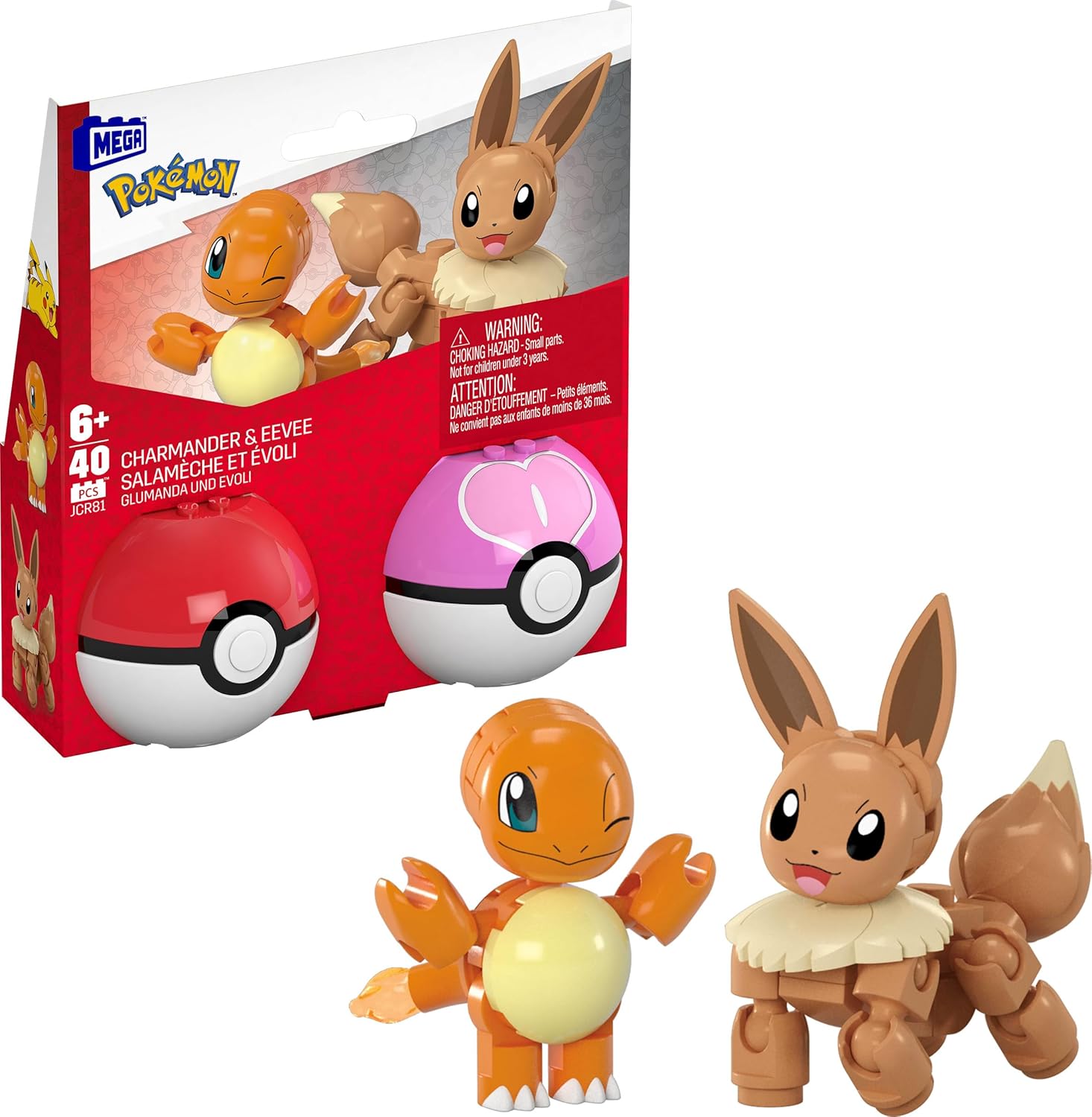 Mattel - Mega Pokemon , Σετ των δύο Charmander & Eevee JCR81 (HXP11)