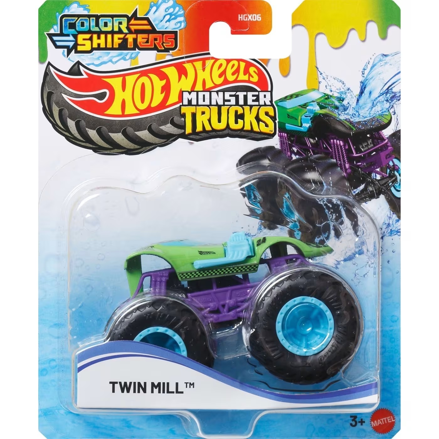 Mattel Hot Wheels - Monster Trucks, Color Shifters, Twin Mill JDV94 (HGX06)