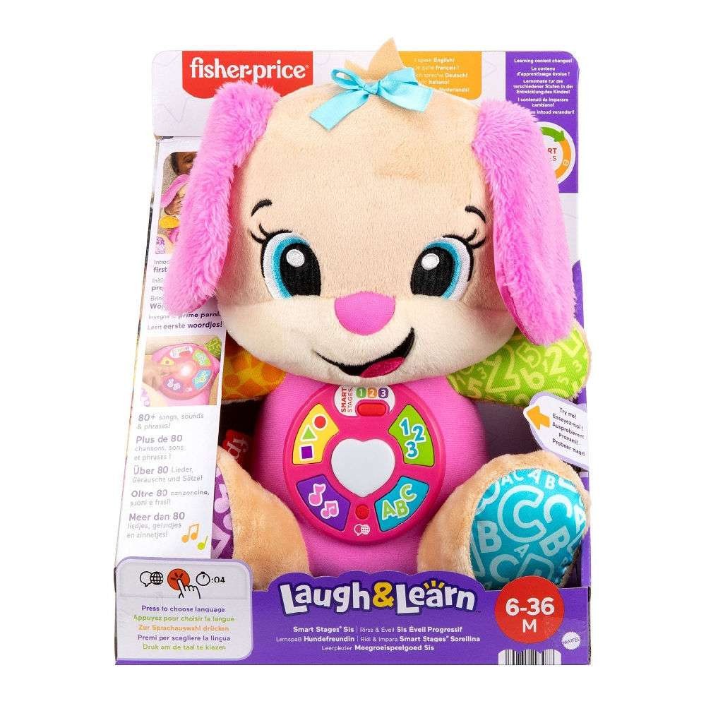 Fisher Price - Laugh & Learn, Εκπαιδευτικό Σκυλάκι Ροζ Smart Stages JFD34