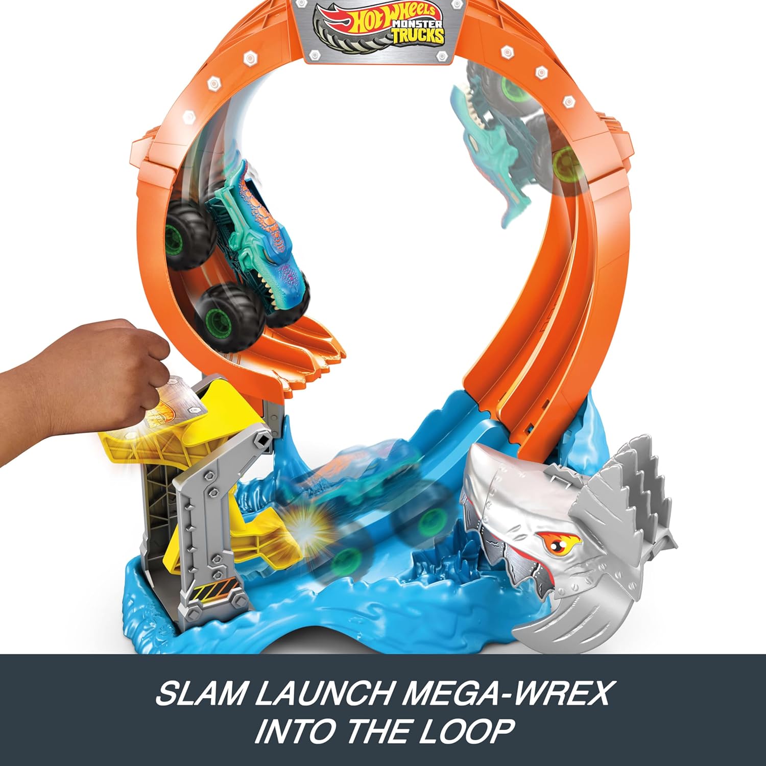 Mattel Hot Wheels - Monster Trucks, Sharks Vs Dinos, Spiral Shark Smash JFR08