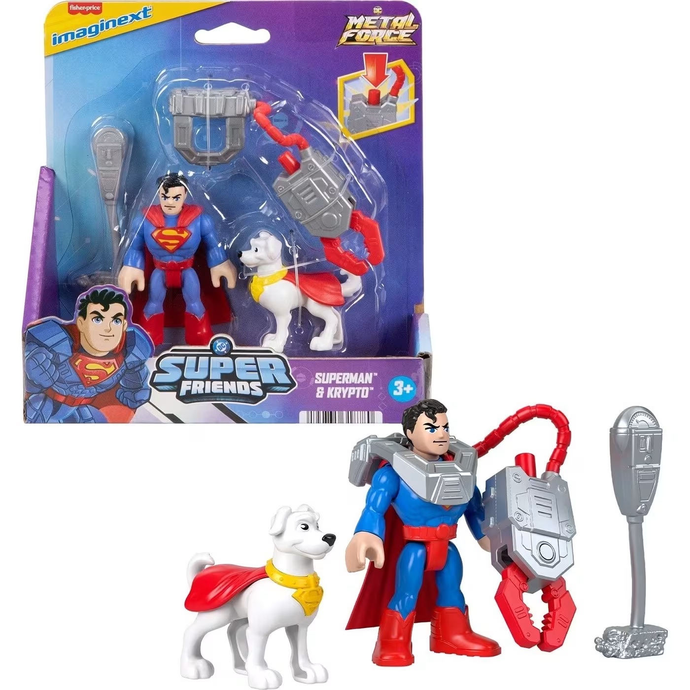 Fisher Price - Imaginext, DC Super Friends, DC Metel Force, Superman & Krypto JGN60 (JDK90)