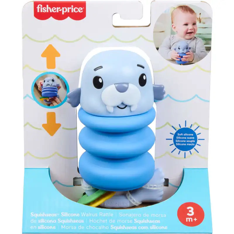 Fisher Price - Squishseas Silicone, Walrus Rattle JHB56 (JHB54)