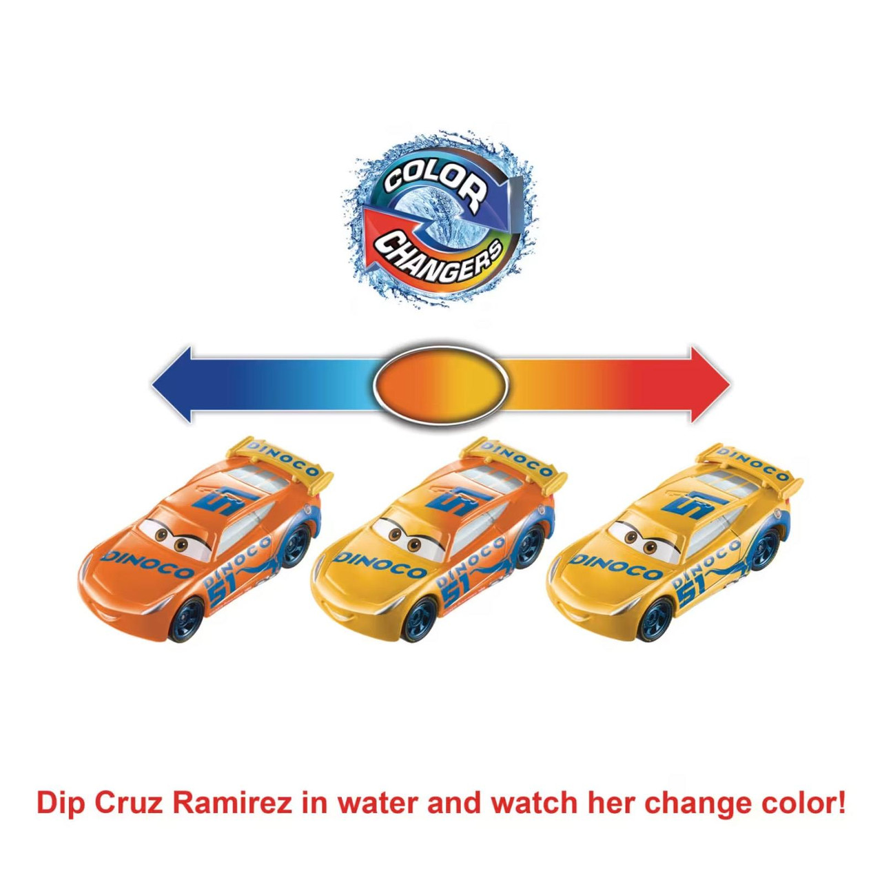Mattel Cars - Color Changers, Dinoco Cruz Ramirez JHG26 (GNY94/JDB56)