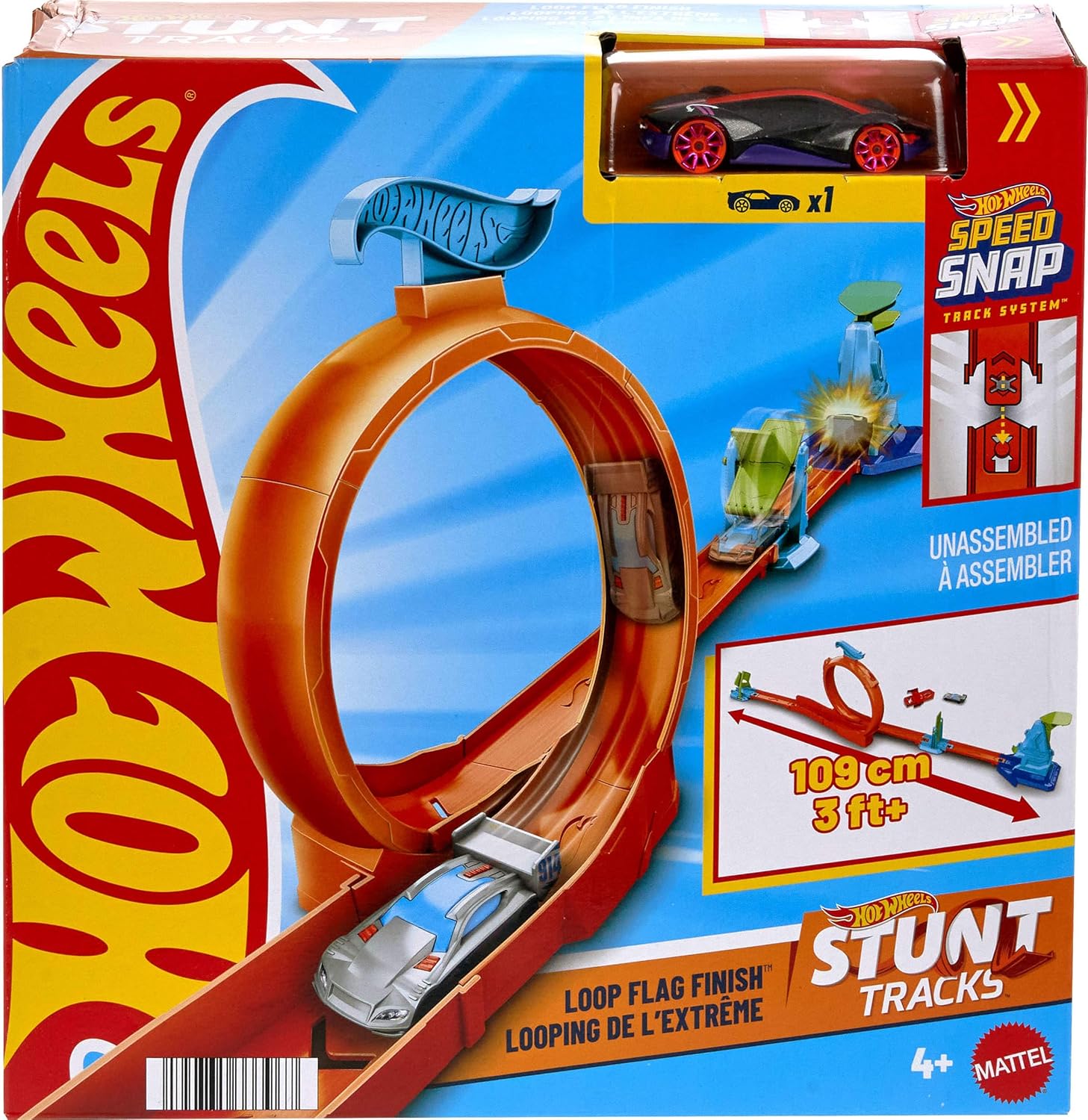 Mattel Hot Wheels - Stunt Tracks, Loop Flag Finish JHK77 (JHK76)