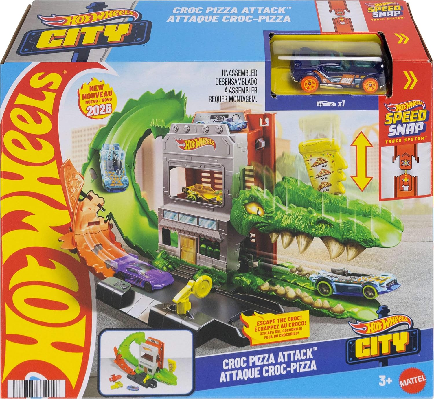 Mattel Hot Wheels - City, Speed Snap, Croc Pizza Attack JHL93 (HDR29)