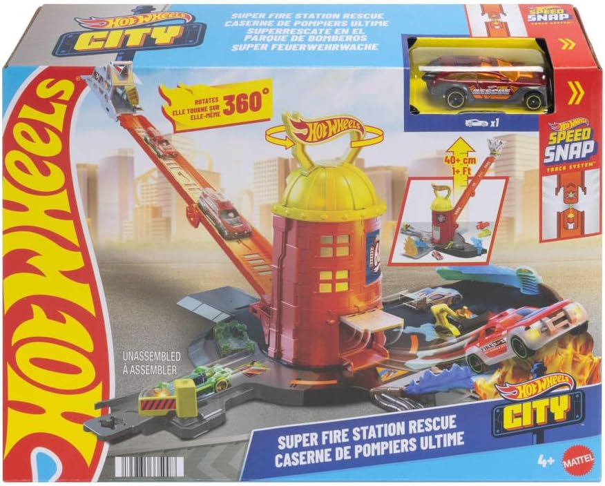 Mattel Hot Wheels - City, Super Fire Station Rescue JHL95