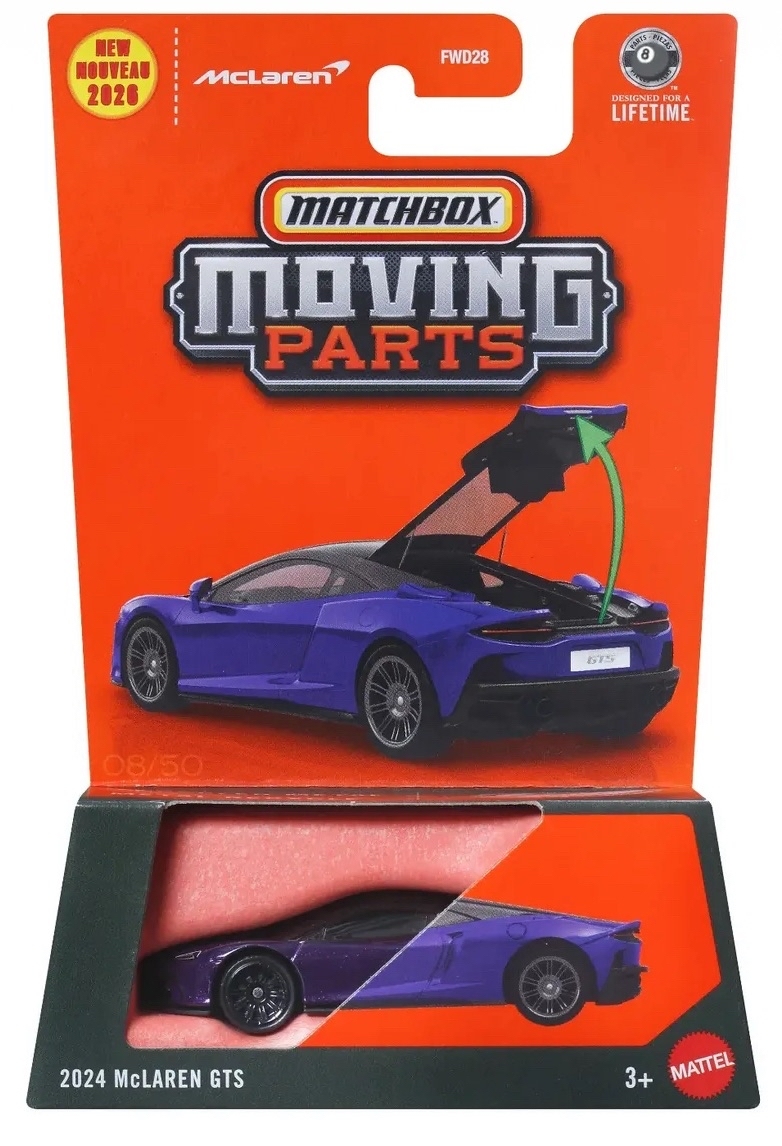Mattel Matchbox - Moving Parts, 2024 McLaren GTS JHV28 (FWD28)