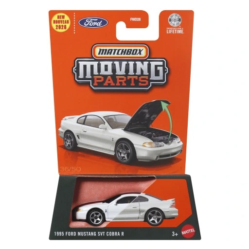 Mattel Matchbox - Moving Parts, 1995 Ford Mustang SVT Cobra R JHV30 (FWD28)