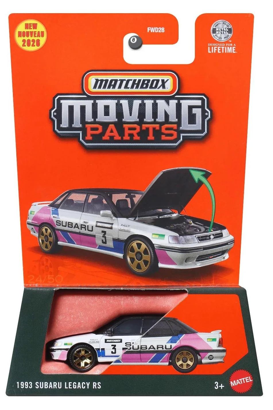 Mattel Matchbox - Moving Parts, 1993 Subaru Legacy RS JHV33 (FWD28)