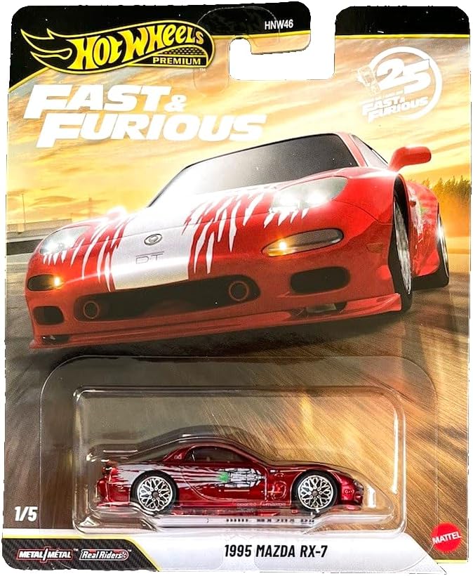 Mattel - Hot Wheels Premium, Fast And Furious, 1995 Mazda RX-7 1/5 JHW71 (HNW46)