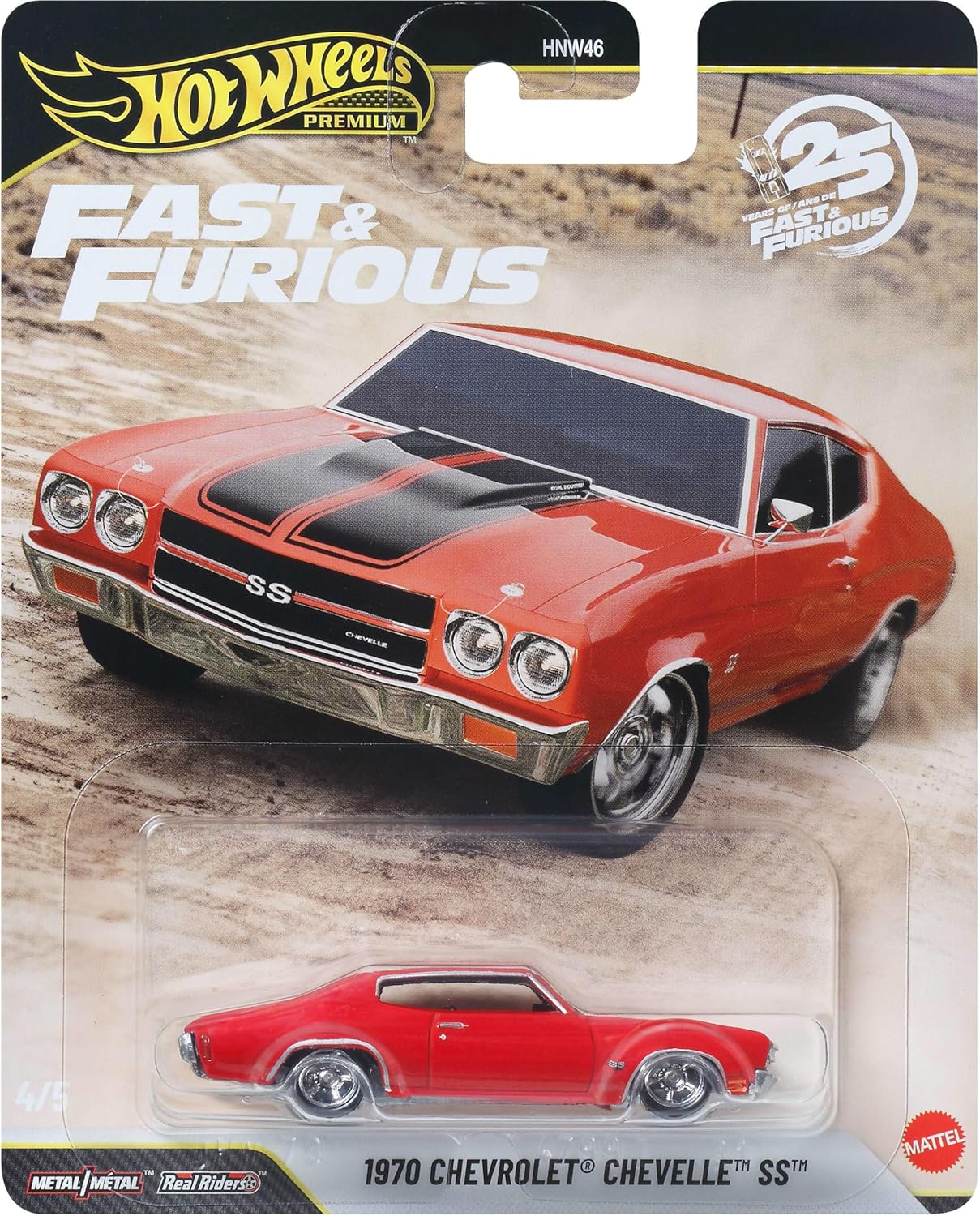 Mattel - Hot Wheels Premium, Fast And Furious, 1970 Chevrolet Chevelle SS 4/5 JHW73 (HNW46)