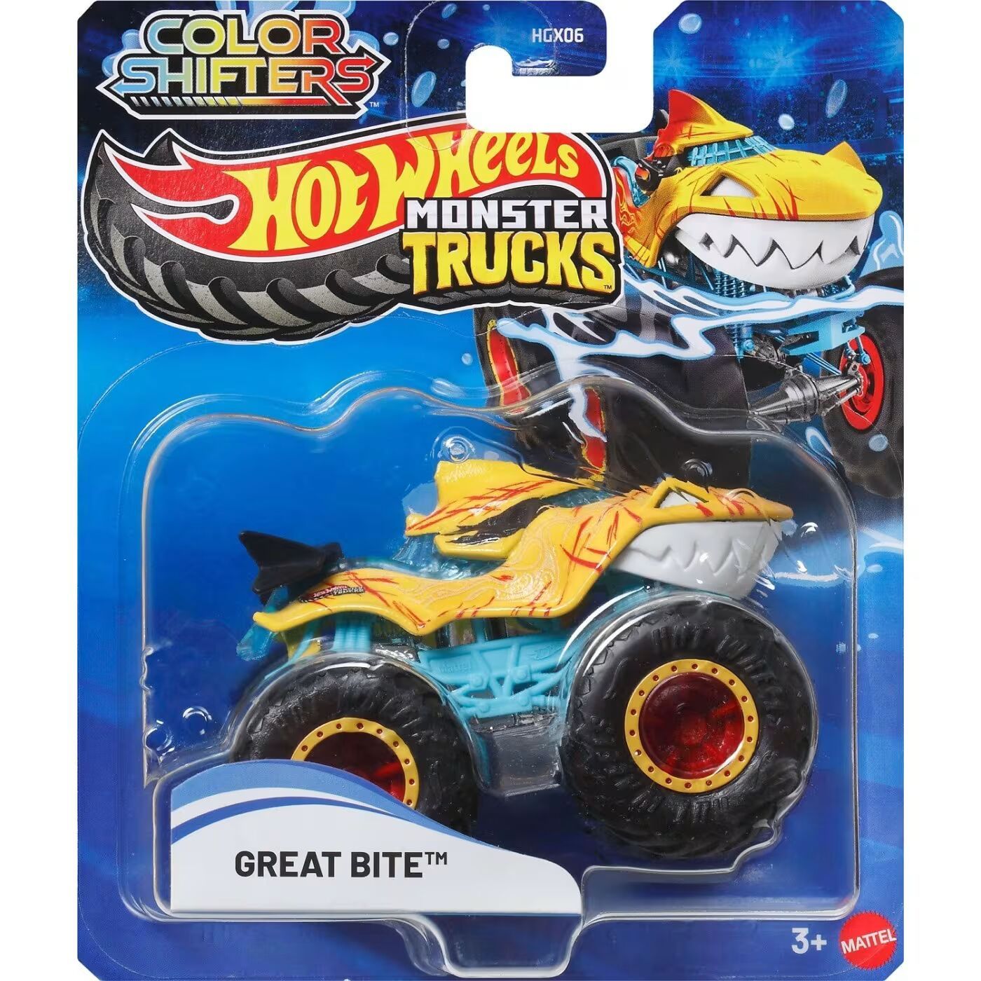 Mattel Hot Wheels - Monster Trucks, Color Shifters, Great Bite JHY95 (HGX06)