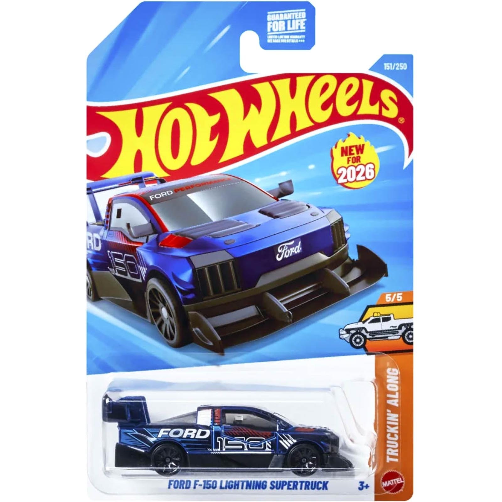 Mattel Hot Wheels - Truckin Along', Ford F-150 Lightning Supertruck (5/5) JJH52 (5785)