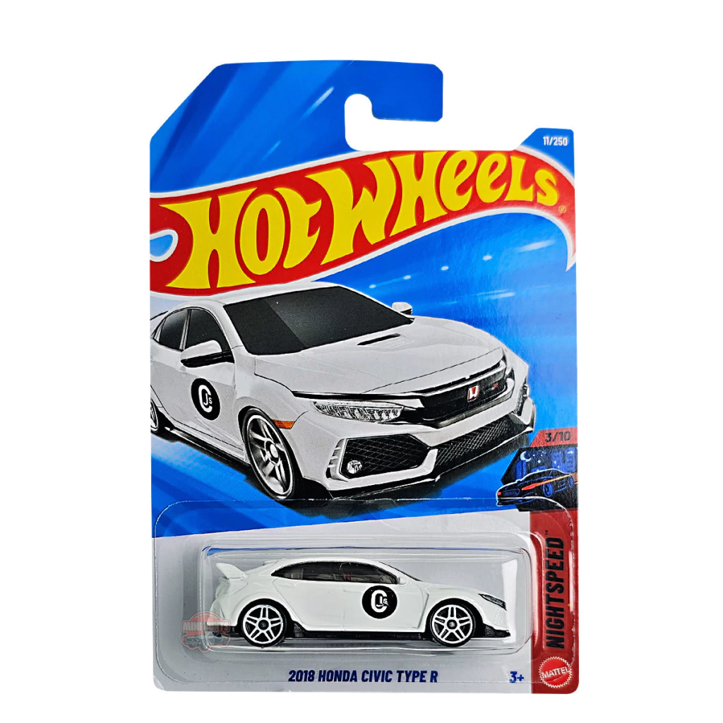 Mattel Hot Wheels - Night Speed, 2018 Honda Civic Type R (3/10) JJH88 (5785)