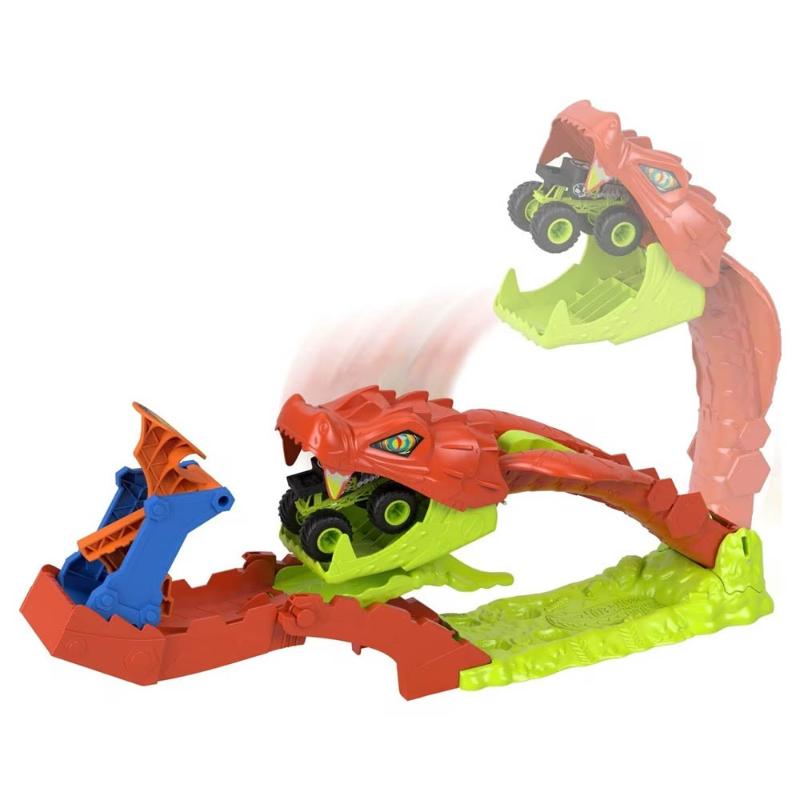 Mattel Hot Wheels - Monster Trucks, Speed Snap, Snake Slam Takedown JJN44