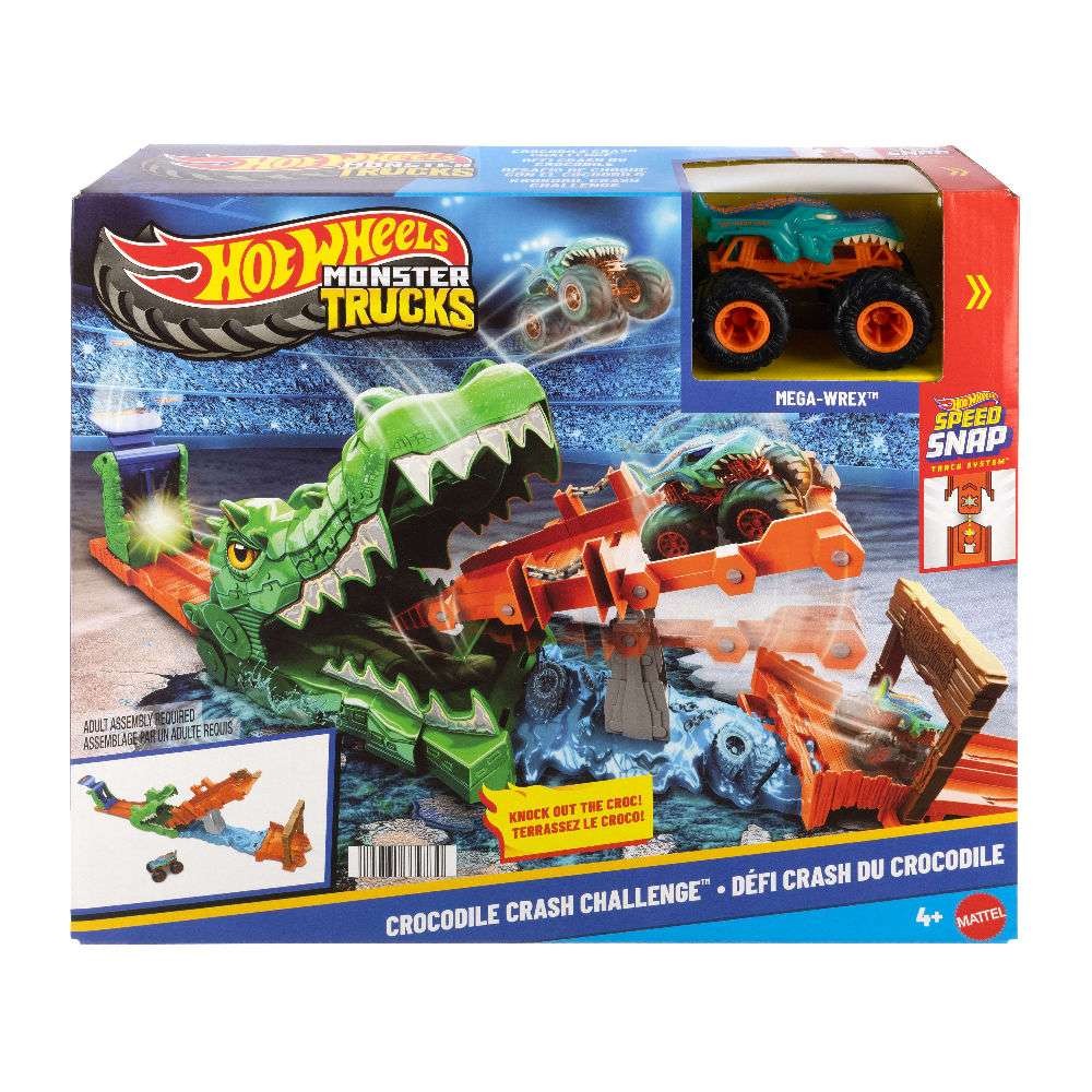 Mattel Hot Wheels - Monster Trucks, Crocodile Crash Challenge JJN45