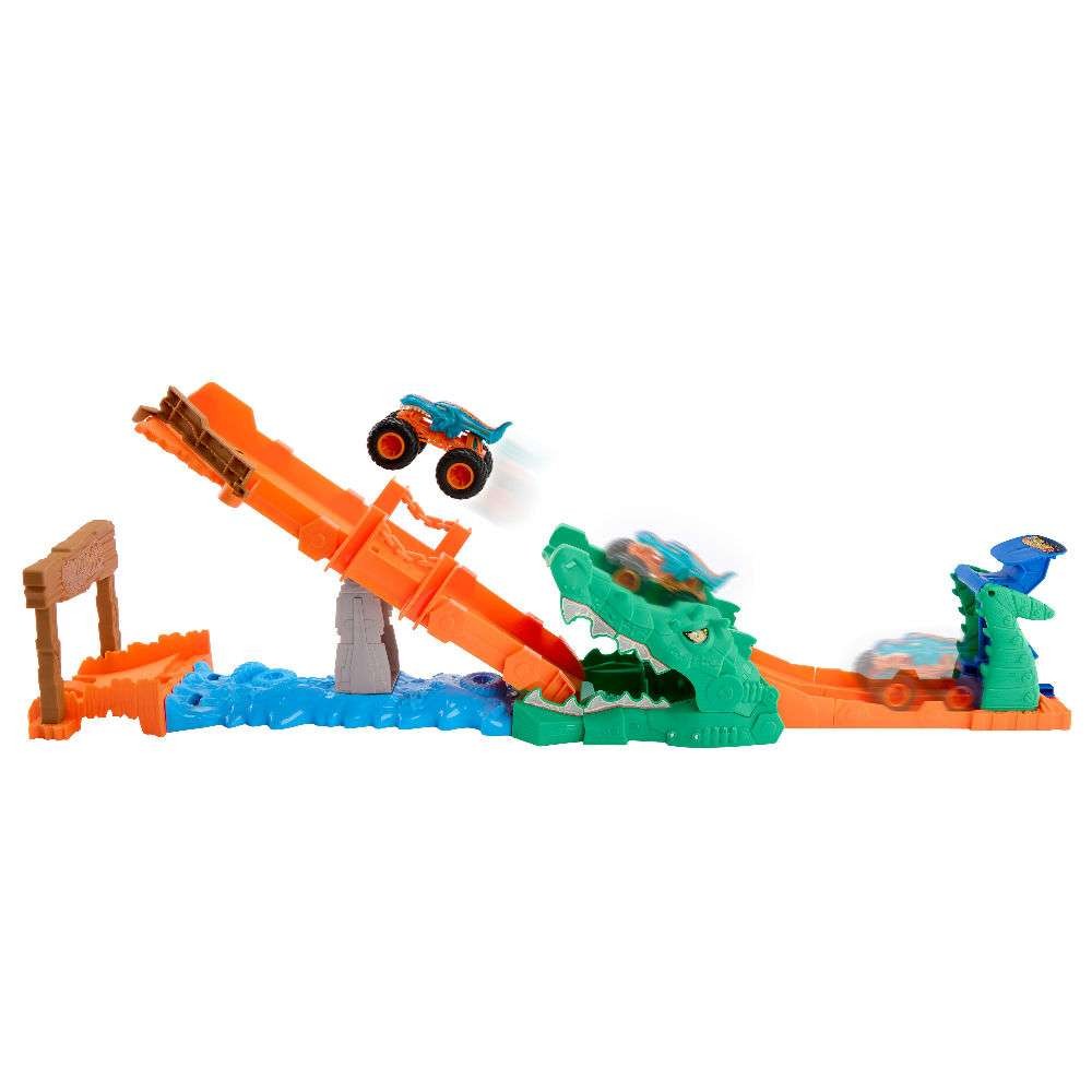 Mattel Hot Wheels - Monster Trucks, Crocodile Crash Challenge JJN45