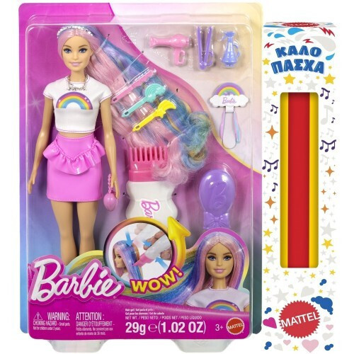 Παιχνιδολαμπάδα Mattel Barbie - Πολύχρωμα Μαλλιά Με Γκλίτερ JJP07 (JJP06)