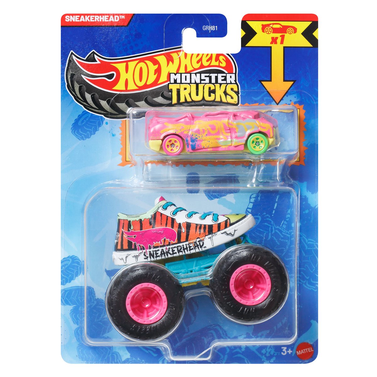 Mattel Hot Wheels - Monster Truck Με Αυτοκινητάκι, Sneakerhead JJT58 (GRH81)