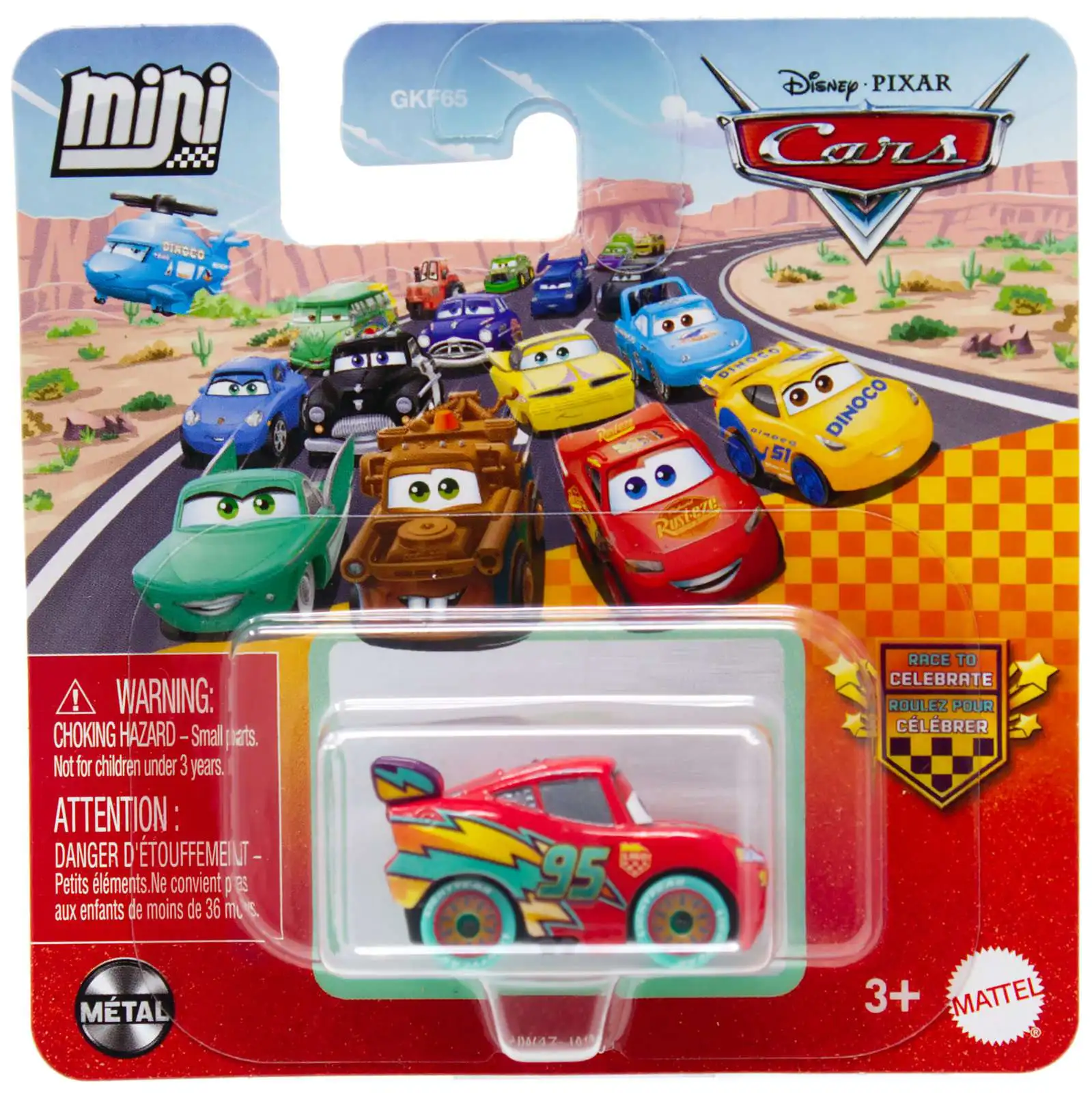 Mattel Cars - Mini Racers, Race To Celebrate, Lightning McQueen JJW47 (GKF65)
